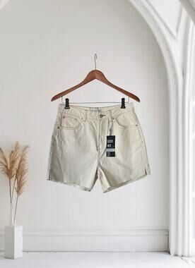 NWT Denim Co. Women's Cream and Tan Shorts Size 8